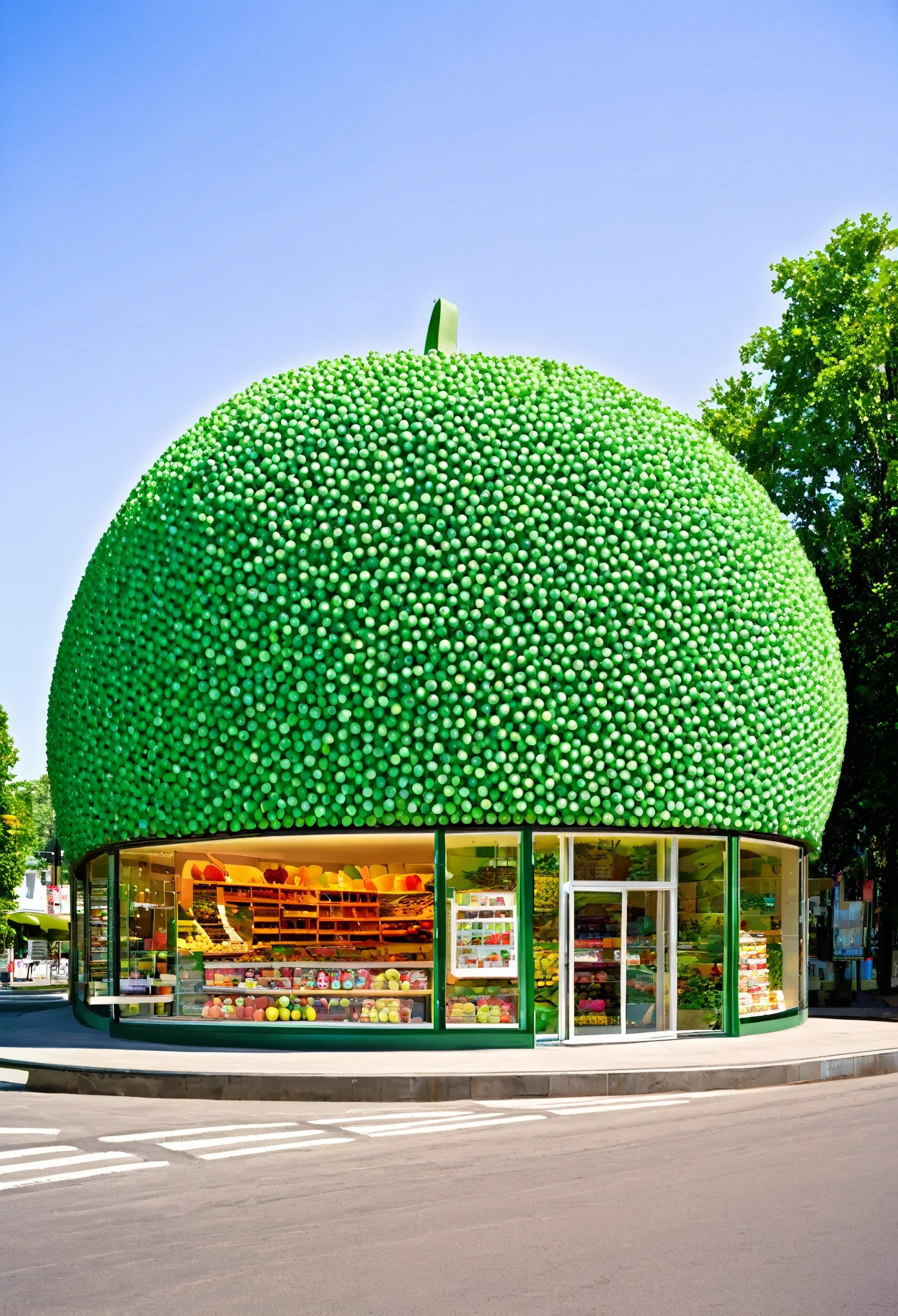 Cherry fruit shape store building architecture