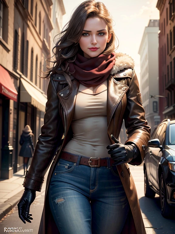 Cameron Diaz、(masterpiece:1.0), (Highest_quality:1.2), (Dark Shot:1.3), Classic Rogue, 1991 Rogue X-Men, 1 girl, Only 1, Head to Toe, standing on street corner, Elegant pose, (clothing: Brown winter coat, Brown color hood, Down lining, White scarf, gloves, jeans) Medium length hair, Brown Hair, Wavy Hair, One gray hair, Green Eyes, Mischievous look, Grin, Lips parted,  Red lipstick, Heavy makeup, Confident expression, Backlight, (realism: 1.5), (Realistic: 1.4), (Disorganized:1.4), 8k, Very detailed, Detailed beautiful woman,  (background: Midnight, it&#39;s snowing, On the streets of New York, Snowy Night), Official Art, Very detailed CG Unity 8k wallpaper, Perfect lighting, colorful, 超High resolution, photograph, 8k, High resolution, Kodak Portrait 400, Film Grain, blurry background, (Bokeh:1.2), (Vibrant_color:1.2), Film Grain:1.2, (Warm colors, Warm Tones:1.2), (color photo), Professional Photograph