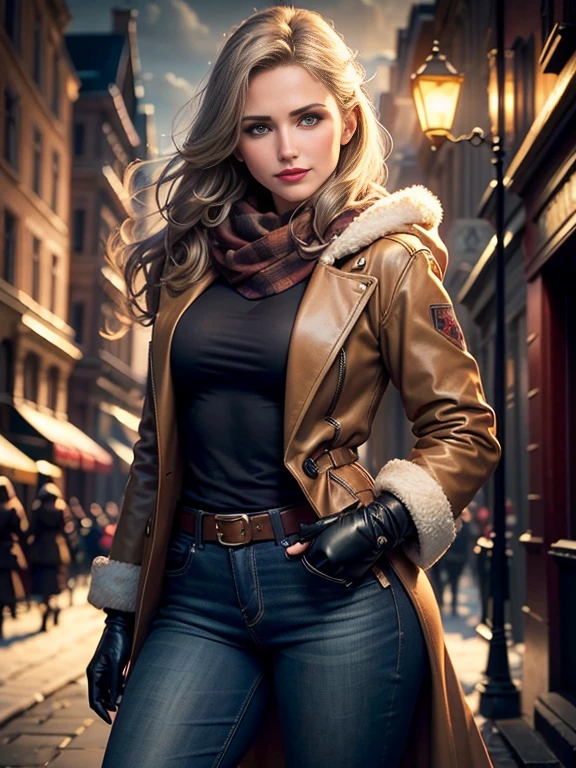 Cameron Diaz、(masterpiece:1.0), (Highest_quality:1.2), (Dark Shot:1.3), Classic Rogue, 1991 Rogue X-Men, 1 girl, Only 1, Head to Toe, standing on street corner, Elegant pose, (clothing: Brown winter coat, Brown color hood, Down lining, White scarf, gloves, jeans) Medium length hair, Brown Hair, Wavy Hair, One gray hair, Green Eyes, Mischievous look, Grin, Lips parted, Red lipstick, Heavy makeup, Confident expression, Backlight, (realism: 1.5), (Realistic: 1.4), (Disorganized:1.4), 8k, Very detailed, Detailed beautiful woman, (background: Midnight, it's snowing, On the streets of New York, Snowy Night), Official Art, Very detailed CG Unity 8k wallpaper, Perfect lighting, colorful, 超High resolution, photograph, 8k, High resolution, Kodak Portrait 400, Film Grain, blurry background, (Bokeh:1.2), (Vibrant_color:1.2), Film Grain:1.2, (Warm colors, Warm Tones:1.2), (color photo), Professional Photograph
