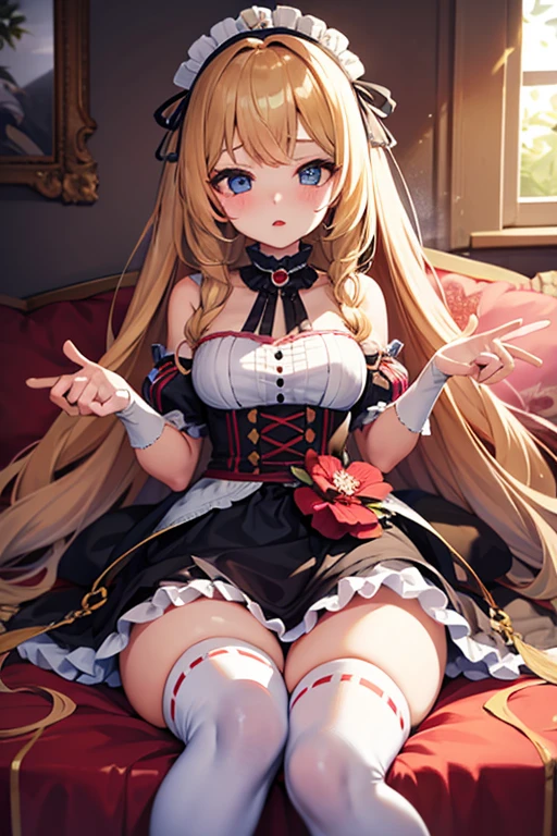 ((highest quality、High resolution、Highly detailed CG Unity 8K wallpaper))、detailed face、perfect body、unparalleled beauty、beautiful breasts、open your legs、Embarrassing erotic smile、((she asks me to have sex))