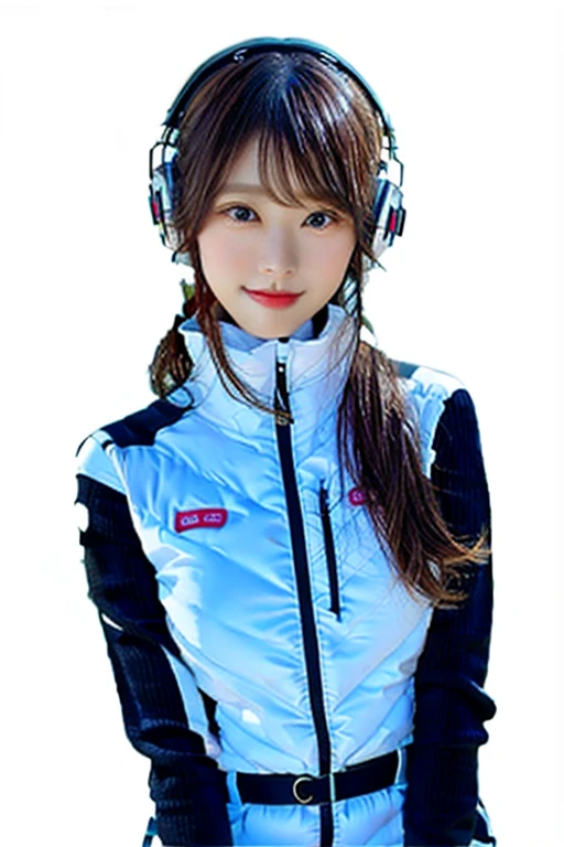 (8k、Raw photo、highest quality、masterpiece:1.2)、(Realistic、Photorealistic:1.37)、Ultra-detailed、超A high resolution、BREAK inside space station ,inside spacecraft, BREAK 1 girl、Seeing the viewer、Beautifully detailed face、Laughter、narrow、(Narrow waist) :1.3)、((Red shirt outfit))、Beautifully detailed skin、Skin Texture、Floating Hair、((Tie your hair together))、Shapely large breasts、Professional Lighting、In front of the station at noon、Human whole body、Brown Hair、((The line is busy))、BREAK ((Detailed face, Professional photography)), Ultra-high resolution, (Realistic: 1.4), RAW Photos, highest quality, (PhotoRealistic Stick), concentrate, Soft Light,masterpiece, highest quality, Very detailed, 8K, BREAK (arms behind back):5,(arms up behind):1, (black sleeves):10,(black long tightfit sleeves) BREAK (headphone):10 (metallic gray astrovest), (metallic luster mirror finish astrovest):2,belt, BREAK blush:3,smile,look at viewer,(Blunt bangs),(black hair):2,(long hair):1.3 (drooping eyes),(Young Face), BREAK Portrait,(solo),1girl,(Caucasian):10,(android girl):1.4,Plump:0.7, ((25 years old)), ((Japanese)), BREAK (hidden hand):10, BREAK (Written boundary depth,futuristic space station,,space station,Bomi,neotech,bing_astronaut