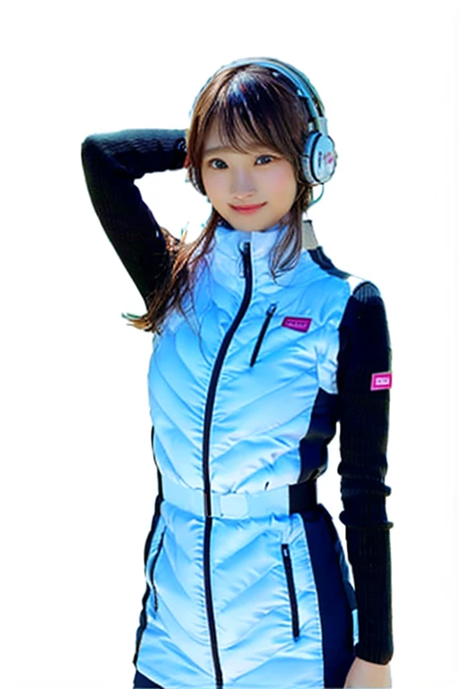 (8k、Raw photo、highest quality、masterpiece:1.2)、(Realistic、Photorealistic:1.37)、Ultra-detailed、超A high resolution、BREAK inside space station ,inside spacecraft, BREAK 1 girl、Seeing the viewer、Beautifully detailed face、Laughter、narrow、(Narrow waist) :1.3)、((Red shirt outfit))、Beautifully detailed skin、Skin Texture、Floating Hair、((Tie your hair together))、Shapely large breasts、Professional Lighting、In front of the station at noon、Human whole body、Brown Hair、((The line is busy))、BREAK ((Detailed face, Professional photography)), Ultra-high resolution, (Realistic: 1.4), RAW Photos, highest quality, (PhotoRealistic Stick), concentrate, Soft Light,masterpiece, highest quality, Very detailed, 8K, BREAK (arms behind back):5,(arms up behind):1, (black sleeves):10,(black long tightfit sleeves) BREAK (headphone):10 (metallic gray astrovest), (metallic luster mirror finish astrovest):2,belt, BREAK blush:3,smile,look at viewer,(Blunt bangs),(black hair):2,(long hair):1.3 (drooping eyes),(Young Face), BREAK Portrait,(solo),1girl,(Caucasian):10,(android girl):1.4,Plump:0.7, ((25 years old)), ((Japanese)), BREAK (hidden hand):10, BREAK (Written boundary depth,futuristic space station,,space station,Bomi,neotech,bing_astronaut