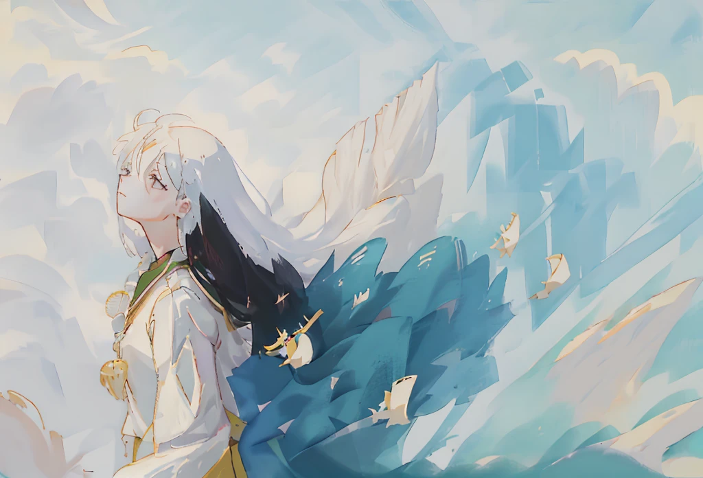 Gentle breeze:A woman of pure whiteness,kagome, Long black hair flutters in the wind,A gentle breeze brushed her cheeks,Her eyes were filled with serenity and thoughtfulness