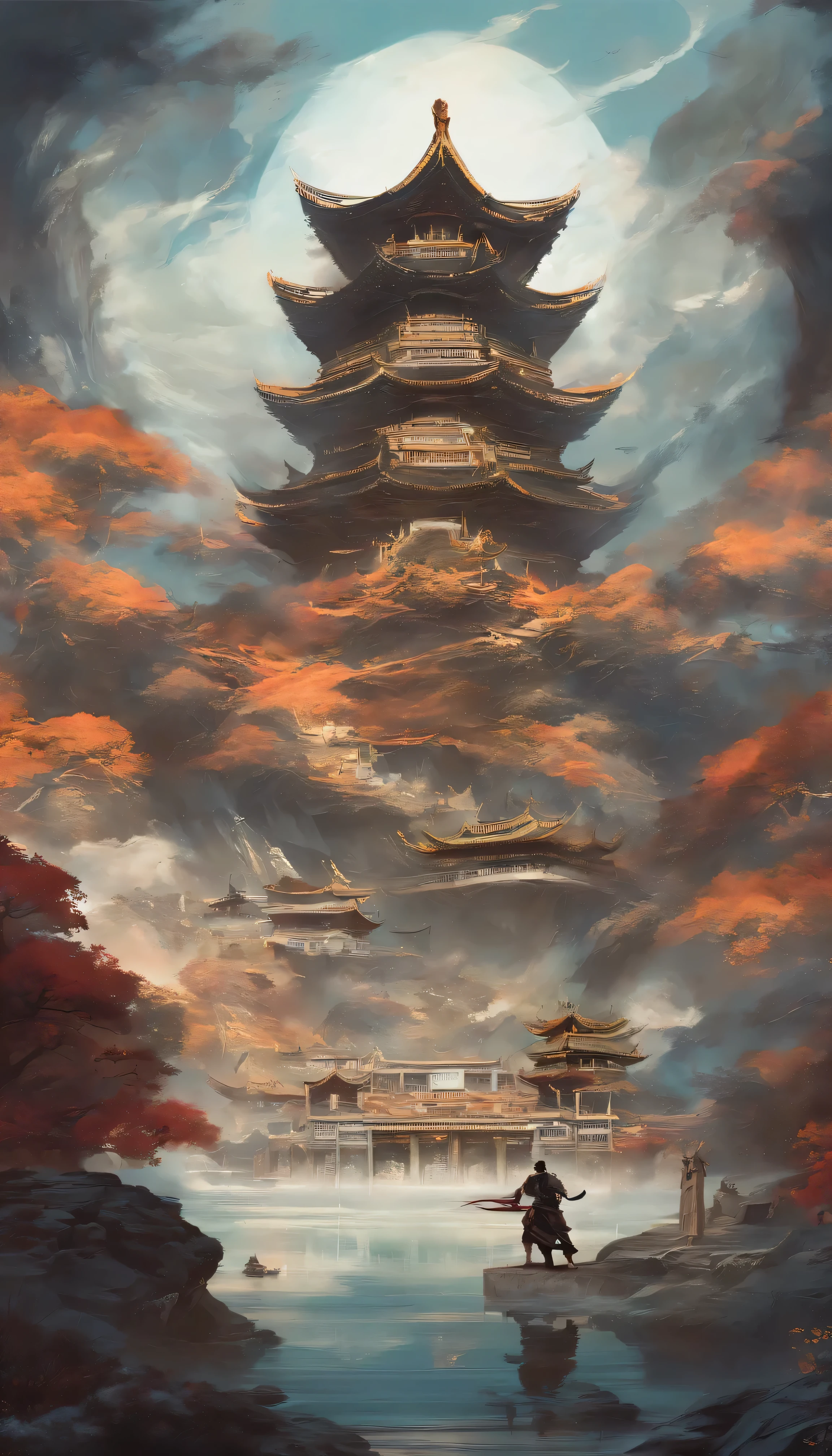 Xuanwu(main body,Sun Wukong with three heads and six arms,Make a big fuss about the Heavenly Palace),Dongquan,Big Wave,Chinese,oc rendering,Ultrafine,Surrealism,Hyper-realism,high quality,8K high resolution,Ultra Detailed。