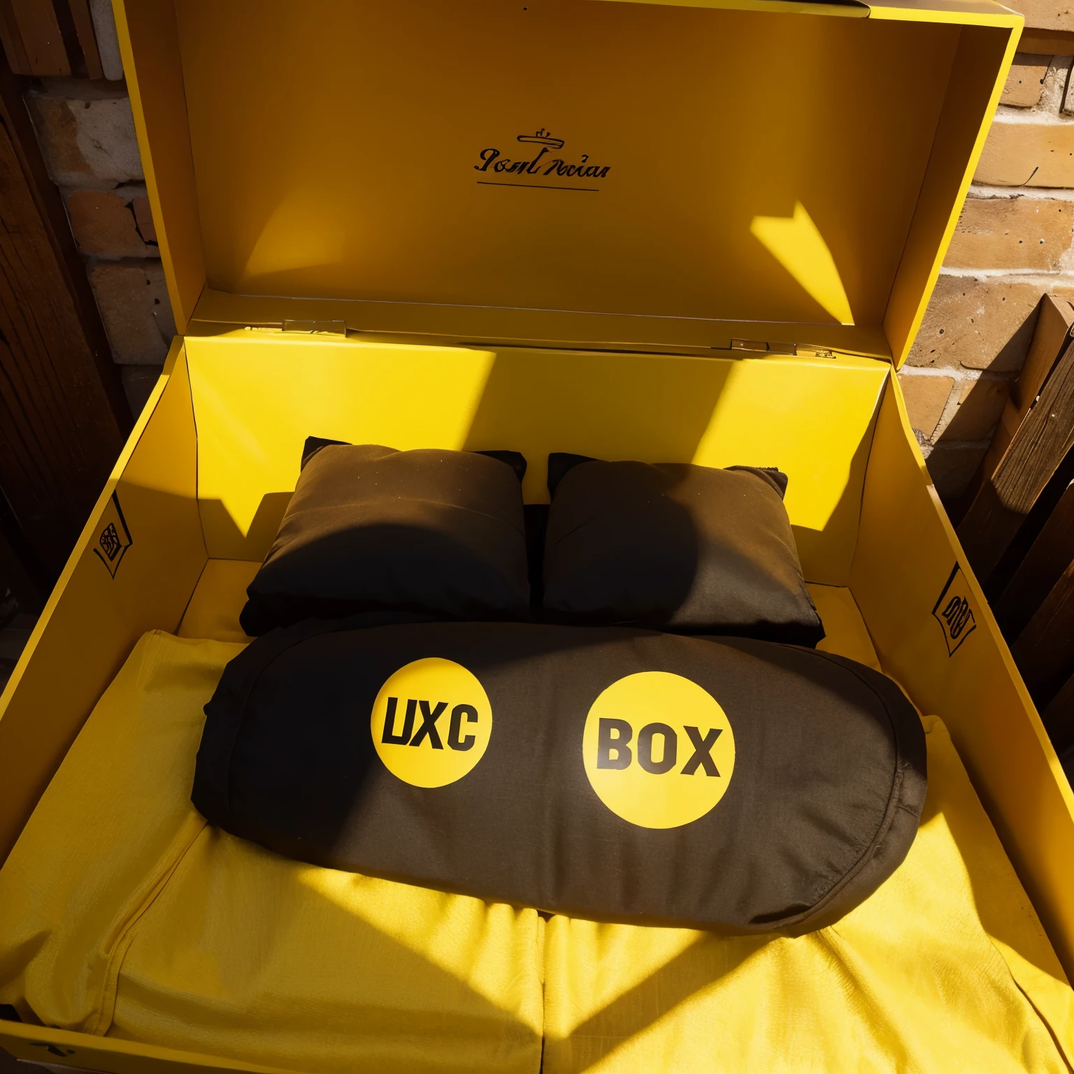logo redonda em preto escrito estima boxe em amarelo com duas luvas de boxe dos lados em amarelo
