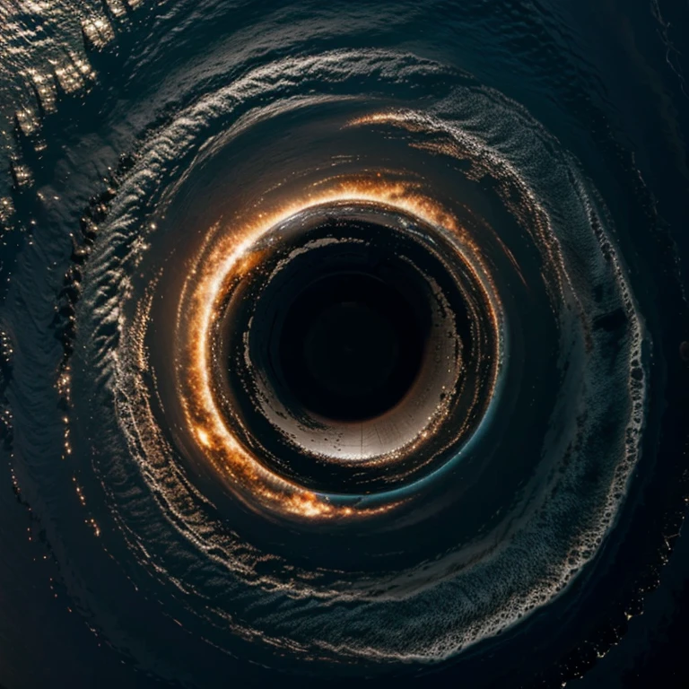 Big black hole in the ocean. It should ba top view.
