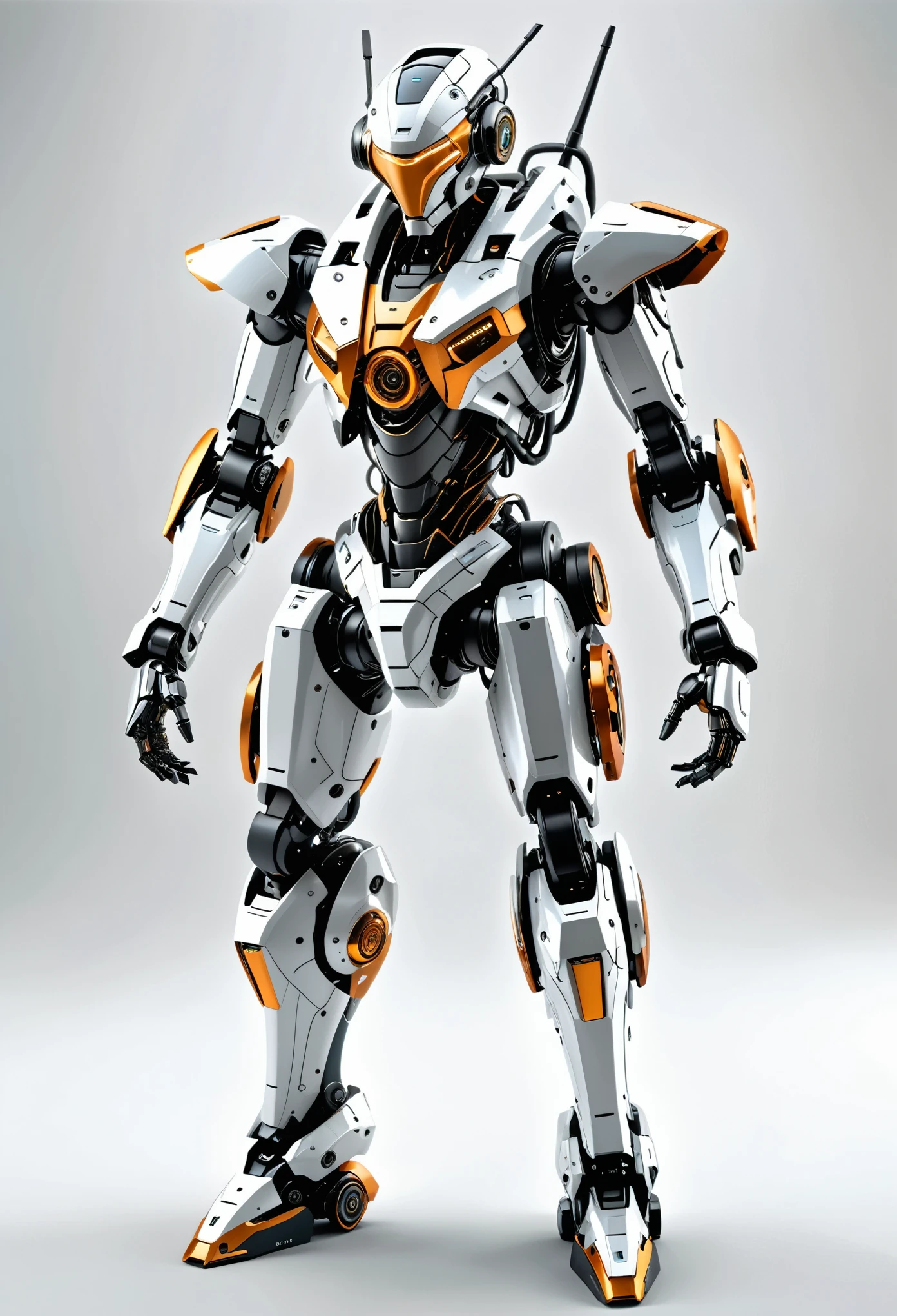 A cyberpunk-inspired humanoid robot with a futuristic design. The three-view drawing showcases the front, side, and top views of the robot, highlighting its sleek and angular aesthetic. The robot features a combination of metallic elements, neon lights, and futuristic technology, giving it a distinct cyberpunk vibe. Its body is composed of sharp edges and geometric shapes, creating a sense of edginess and modernity. The robot's limbs are articulated and designed for agility and versatility, while its head incorporates a visor or augmented reality display for enhanced vision and data processing. This detailed three-view drawing captures the essence of a cyberpunk-style humanoid robot, ready to navigate the dystopian cityscapes of the future.,Best quality,HDR,16K,high resolution,unreal engine 5,Blender,3D model,Cinema4D,octane rendering,3D rendering,hyper detailed,detailed intricate,character design