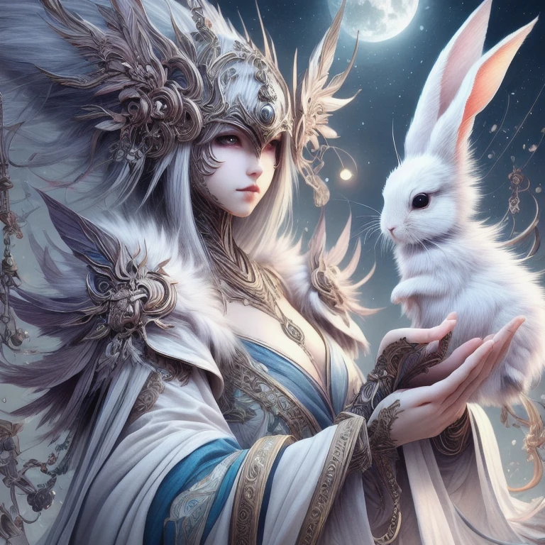 (masterpiece, best quality:1.2), a close up of a person holding a rabbit in a hand, anime fantasy artwork, detailed fantasy digital art, detailed fantasy art, anime fantasy illustration, fantasy art style, beautiful fantasy art, digital art fantasy art, fantasy style art, fantasy art, fantasy art illustration, digital art fantasy, beautiful detailed fantasy, fantasy artist, hd fantasy art, highly detailed fantasy art