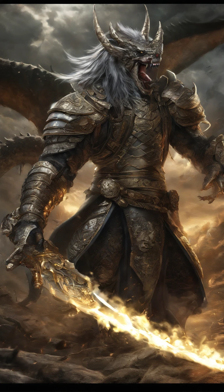 And the Electric Crocodile seems to be no less powerful than him.。I saw Shi-Dian Crocodile holding a diamond meteorite double-edged spear,The blade of the gun was filled with a chilling cold air.,There are countless dragon-like lightning circling around the gun.,The crackling sound of thunder-like explosion,The black armor and silver helmet have many teeth like steel blades embedded in the front of the helmet.,Looks like a demon with green face and fangs,There is an electric light disk hanging behind,Hanging in the Dharma Plate is a nine-section whip that looks like a crocodile's tail.,There is a sense of permeability outside。His skin is filled with silver-gray color similar to crocodile scales and is filled with alloy armor.,Exuding a majestic black aura,I saw the dazzling power of thunder flashing in the black air.,Soul-stirring。His skin is filled with silver-gray color similar to crocodile scales and is filled with alloy armor.,Exuding a majestic black aura,I saw the dazzling power of thunder flashing in the black air.,Soul-stirring。The electric crocodile steps on two lightning wheels, just like the reincarnation of Nezha.,The golden sparks mixed with lightning flashes hanging high in the air further highlight his majestic and heroic appearance.,He gently turned the silver spear in his hand,Suddenly, the surrounding environment was covered with dark clouds.,Flying sand and rocks, stars and lightning。