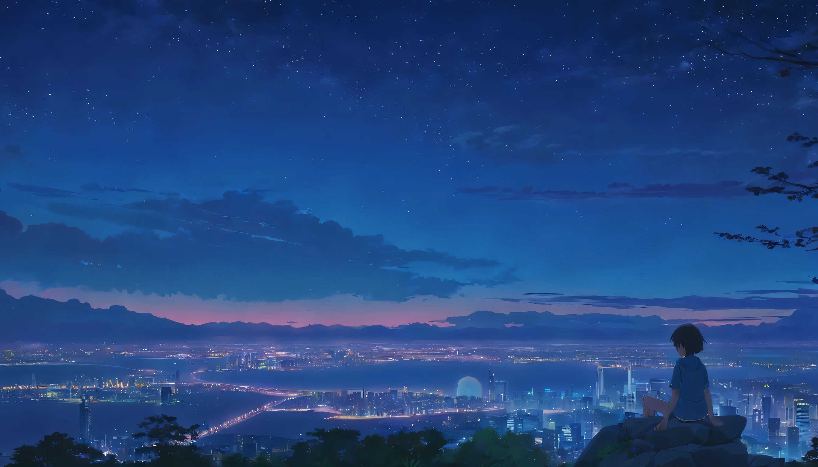Beautiful night view with a sad atmosphere of heartbreak