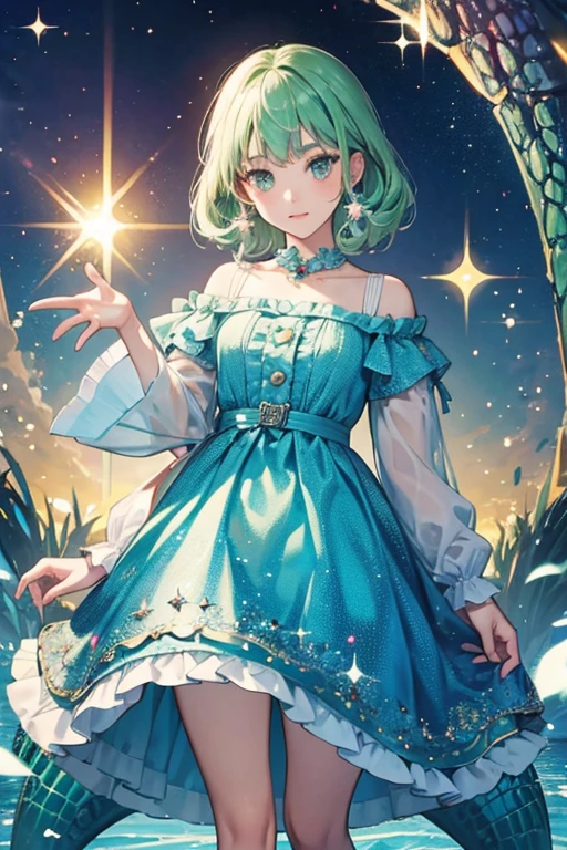 girl, crocodilian, . SPARKLE; GLITTER