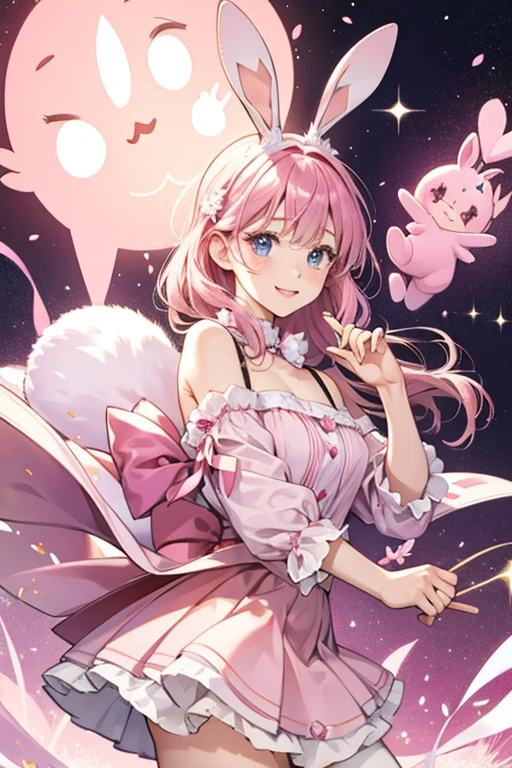 Sakura, girl Pink Rabbit SPARKLE; GLITTER