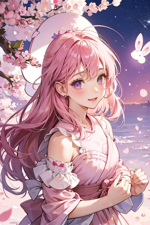 Sakura, girl Pink Rabbit SPARKLE; GLITTER