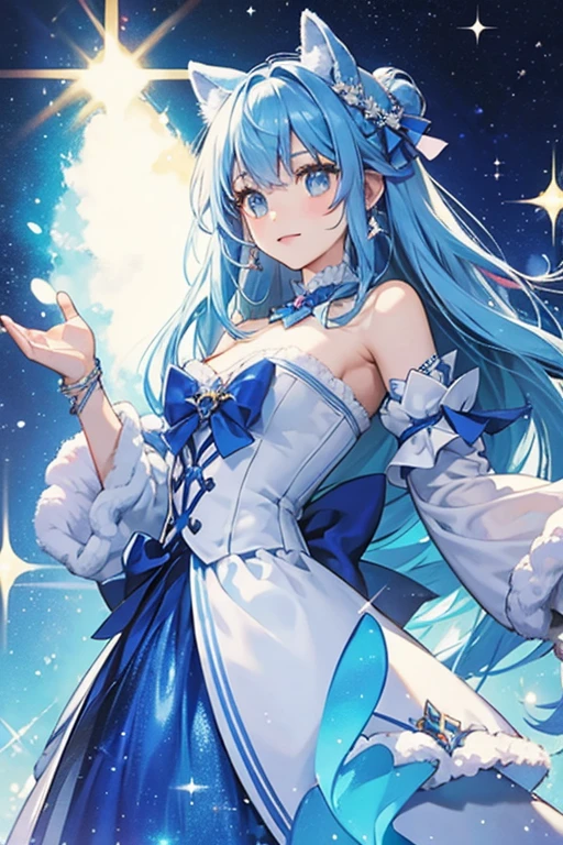 Blue girl Alpaca. SPARKLE; GLITTER