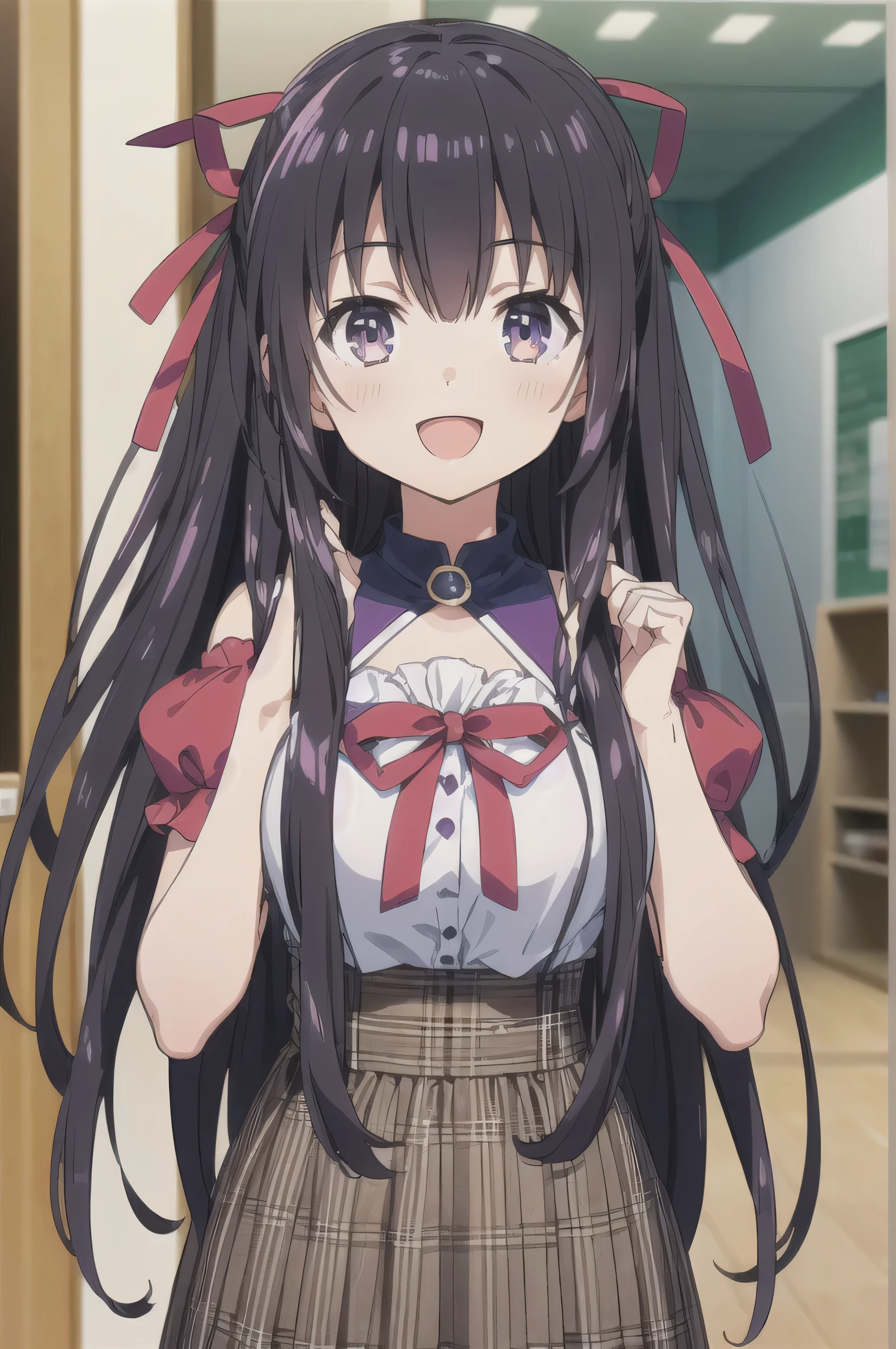 (((pixel-perfect, detail-perfect))), solo, 1girl, tohka yatogami, , looking at viewer, smile, :d