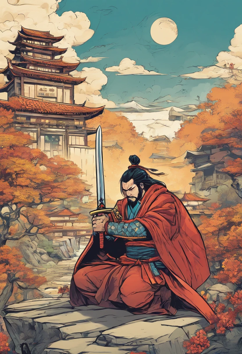 I want a logo for a Facebook page with a samurai