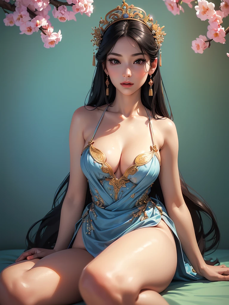 (best quality,ultra-detailed,realistic:1.37),(Korean:1.1)(beautiful detailed dress,adult,woman,detailed description),(beautiful detailed woman,beautiful Chinese background,exposed collarbone),(black eyes,natural eyes,realistic facial features,beautiful leg line),(sexy,full body photo,realistic body proportions,accurate eye ratio),(frontal photo,realistic and slender face)