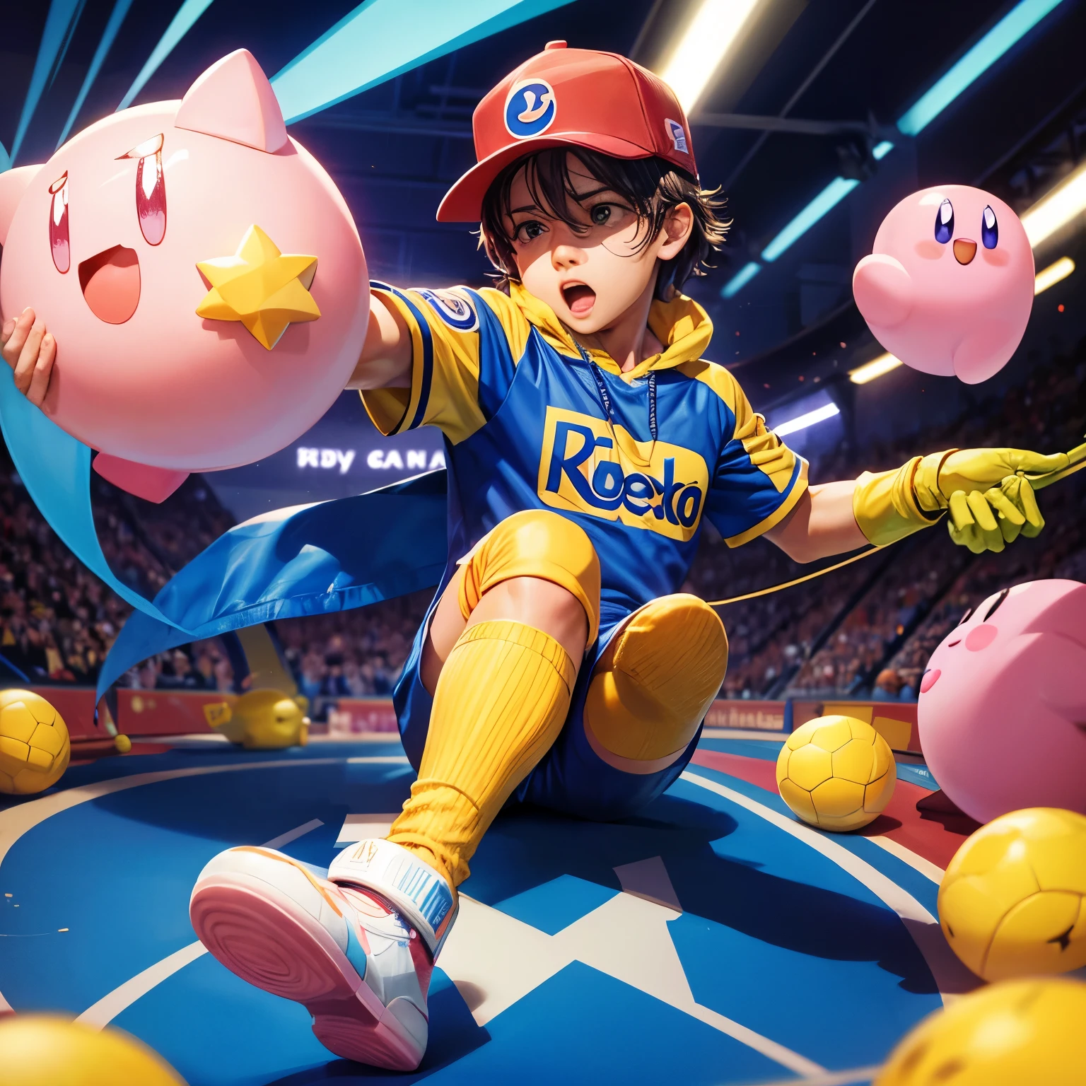 Kirby con casaca de boca juniors