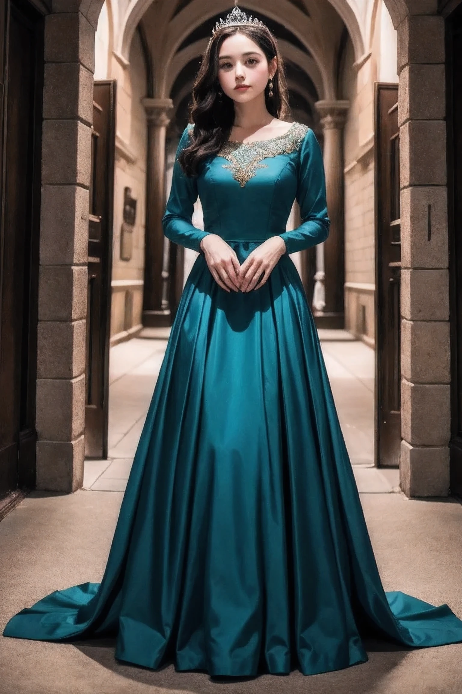 Beautiful Female ,Medieval princess, Long Dress