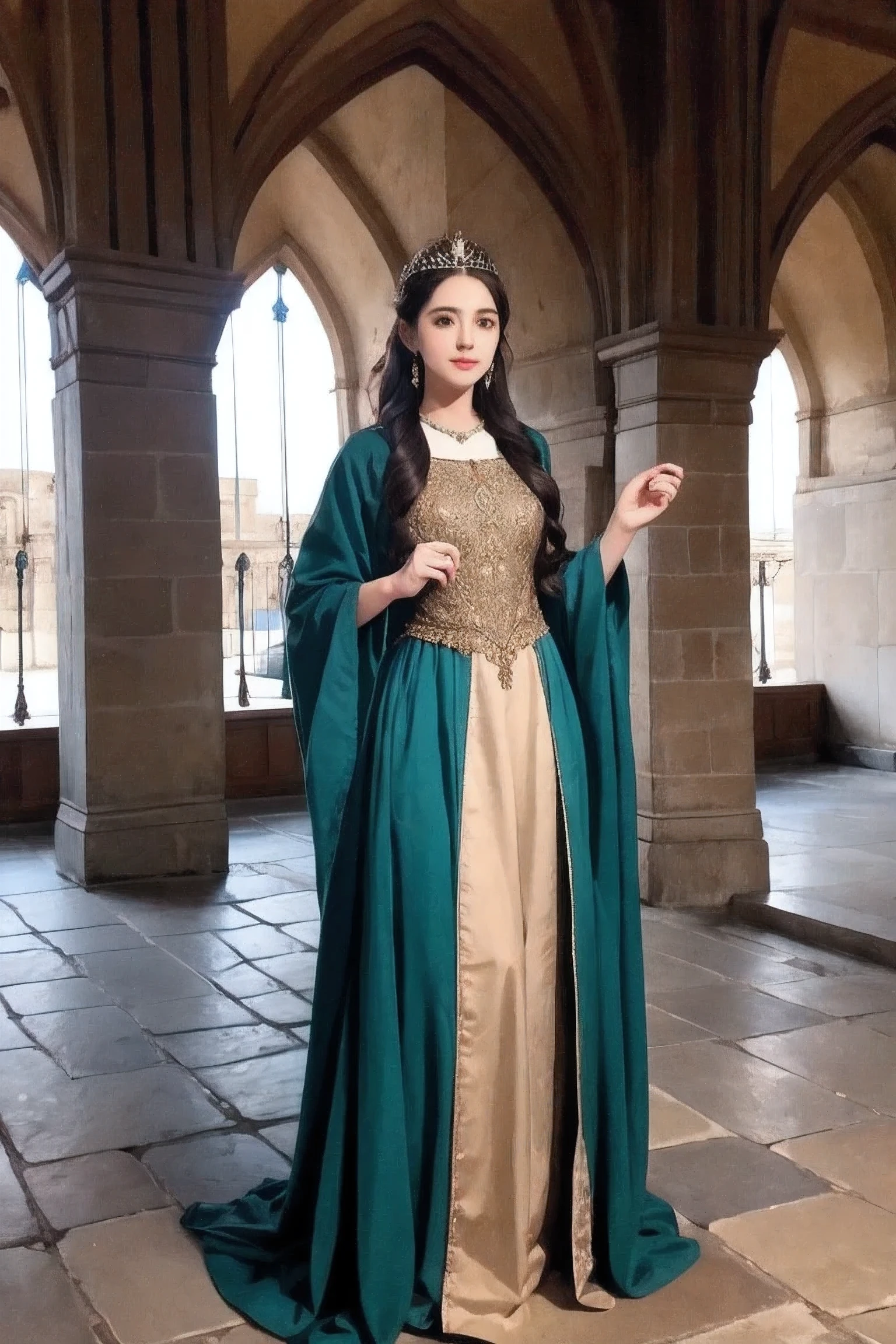 Beautiful Female ,Medieval princess, Long Dress