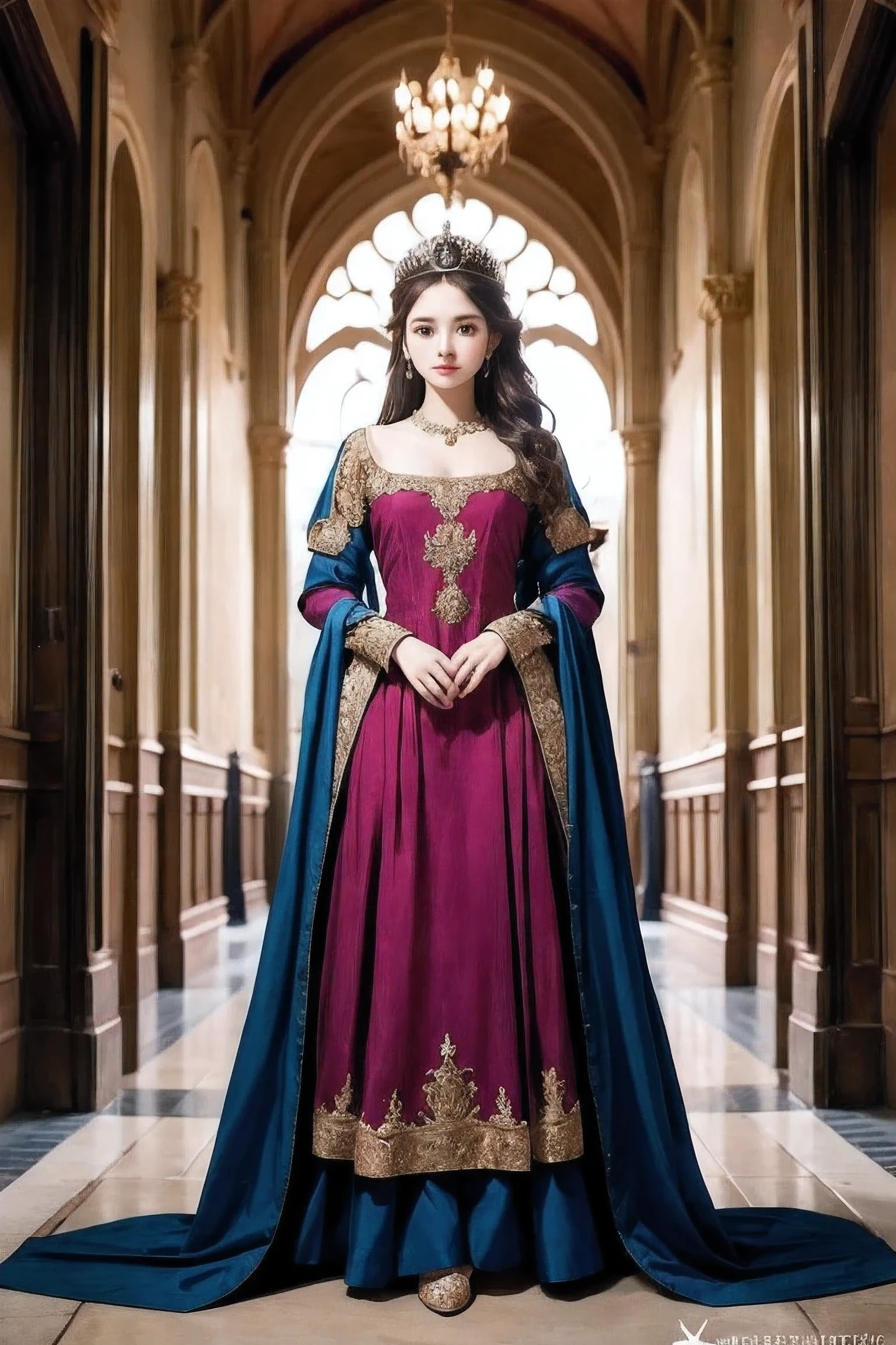 Beautiful Female ,Medieval princess, Long Dress