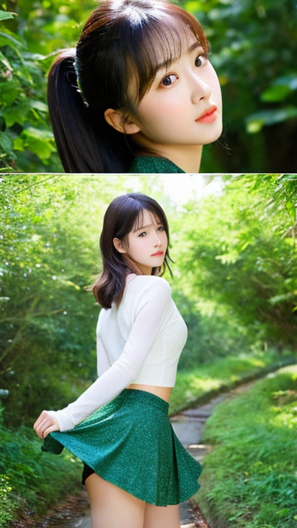 (((fine))) Hollow tights, High quality details, flow, Dynamic, (1 female), Bright Eyes, Flushed, Beautiful front and back, Silk texture, High quality texture, The girl at this moment is in a fantasy world.Taiwanese girl 18 years old beautiful appearance