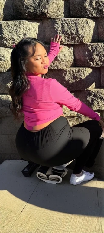 araffe woman sitting on the ground next to a wall with a skateboard, thicc, nicki minaj curvy, she has a jiggly fat round belly, skinny waist and thick hips, profile image, shot from the back, insanely inflated hips, big booty, view from the back, from the back, from the side, widest hips, seen from behind, viewed from behind, view from behind, view from the back, shot from the back, half asian, pov from rear, shot from behind, thicc, view from back, photographed from the back, photo from behind, backview, seen from the back, thick thighs, beautiful thick female, thick body, curvy accentuated booty, filipina, beautiful girl, big ass, huge ass, bbw, from behind, thick, thick thighs, wide hips, bbw, big ass, sideboob, giant ass, back view, big butt, round butt, tight underwear, underwear halfway off, underwear taking off, grabbing ass, ass spilling over underwear, too thick for clothes, underwear only, see-through pants, NAKED, no pants