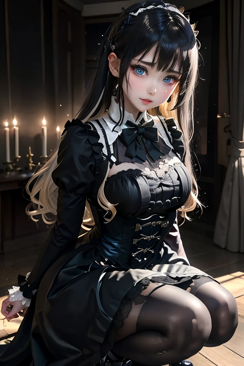 ハードDark Gothicメイク、Deep Night Sky、Horror、Black dark eyeshadow、cry、sad、Good skin radiance、Dark Gothicメイク、Dark smile、palace、The beauty of fragrance、24-years-old、Expressions of intense sexual pleasure、Embarrassed look、Dark Gothic、Obscene language、highest quality、Expression of sexual pleasure amid suffering、Drunk face、紫のMaid clothes、Mysterious、Noble、The face of someone who is holding in the toilet、sexy、Loving smile、Twin tail hair、Right blue eye, Left eye is red、Super seductive pose、Platform Heel Shoes、Heavy makeup、Gothic ****ta Clothing、A little slimmer、Silver Hair、Long Hair Straight Hair、Cute Gothic ****ta Dress、Beautiful Face、elegant features、Fascinating face、Stained glassが背景、Chest glistening with sweat、The room is dark、goth long dress、Bell Sleeves、Wizard Sleeve、Decadent look、Sexually excited expression、Glossy thighs wet with water、Thighs that are wet and shiny with oil、Background of a room full of roses、sad表情、Rose Maiden、The embroidery is pink、The dress has pink embroidery、Thigh-high socks、Knee-high socks、Gentle expression、Dark black eyeshadow、despicable act、Stained glassと薔薇背景、thighs are a little thin、Female Duo、Female couple、dark church background、Stained glass、Black metal world、Dark Castle、Dark Room、Slender body、upright、walk、Are standing、gothic long dresaid clothes、Victorian dresses、Her thighs glisten with sweat、My body is wet and shiny、Lots of glitter on the thighs、sweating、My thighs are sticky from sweating、Sweat glistens on the thighs, The whole body is sweaty and shiny、Quite sweaty、My thighs are sweaty、My thighs are so wet、My thighs are shining with sweat、A lot of sweat glistens all over the body、The thighs are the best、Thighs are glamorous、