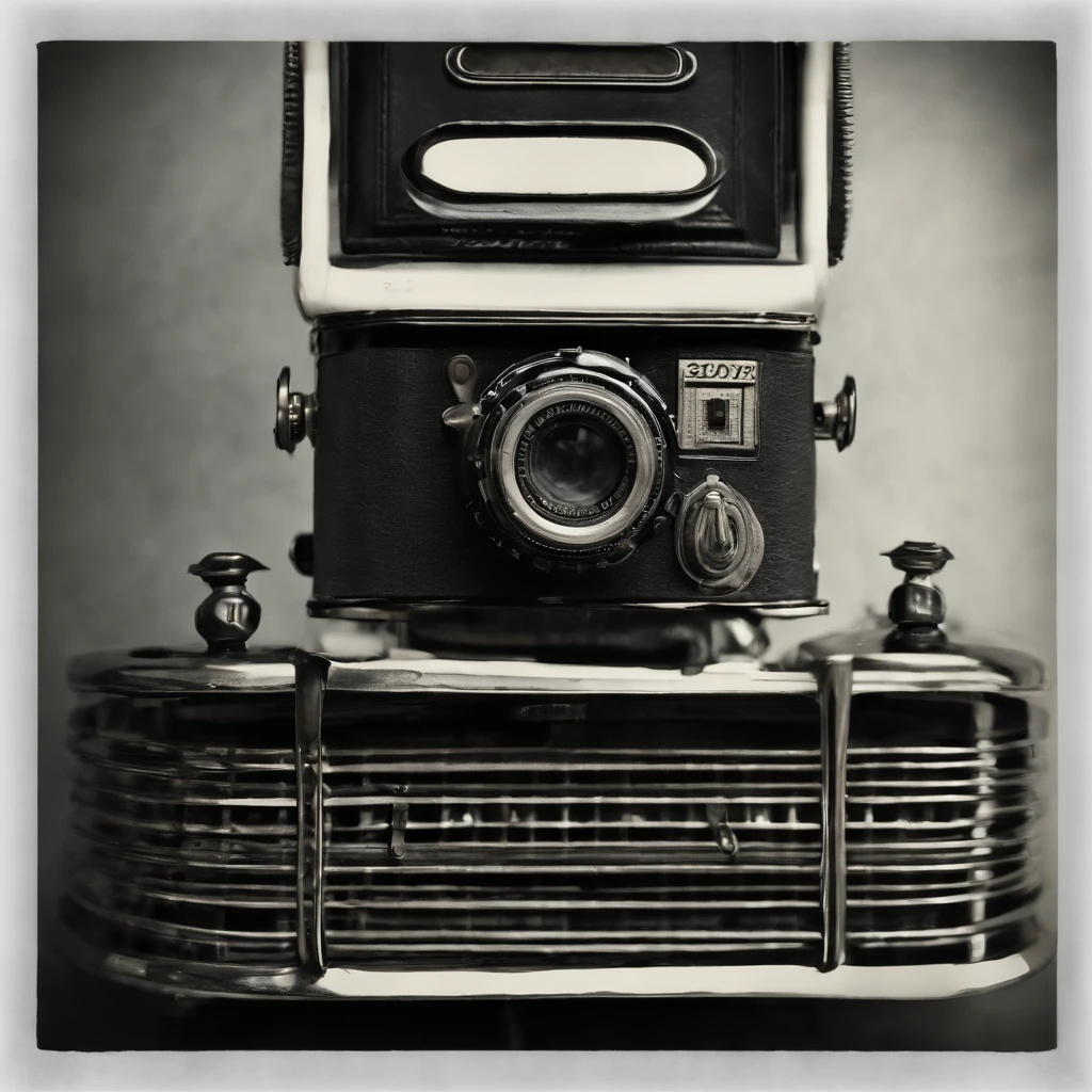 Sketch the intricate details of a vintage camera or other beloved antique object, focusing on its worn edges and timeless charm, capturing the nostalgia and history it holds within its design.