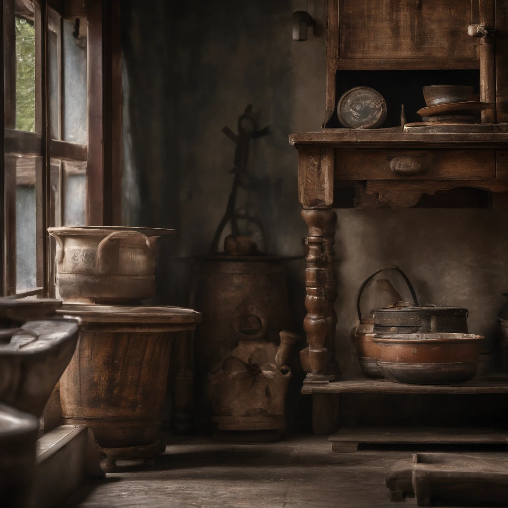 Sketch the intricate details of a vintage Japanese Town or other beloved antique object, focusing on its worn edges and timeless charm, capturing the nostalgia and history it holds within its design.