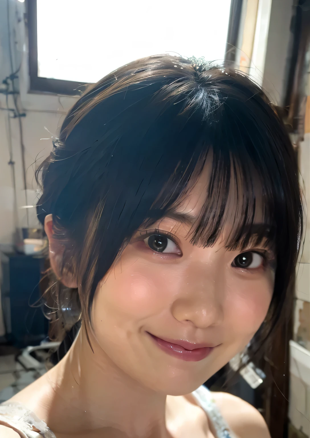 Japanese Girls、whole body、Beautiful Hair、Light Blue Bra、Watching the audience、Change of clothes(highest quality、masterpiece)))、High resolution、Very detailed、masterpiece、Cinema lighting、(8K、highest quality、masterpiece:1.2)、(Realistic、Photorealistic:1.37) High Resolution、Ultra-detailed、One girl 、Woman with glasses、Asian, cute, cute face, solo, Short Hair1.2, Textured skin, Beautiful smile, ,Cinema lighting, Depth of written boundary, Lens flare light、Date、(Blushing your nose)、(Laughter:1.15)、(Mouth closed)Small breasts、Beautiful and delicate eyes、(Short Hair:1.2)、Beautiful 、