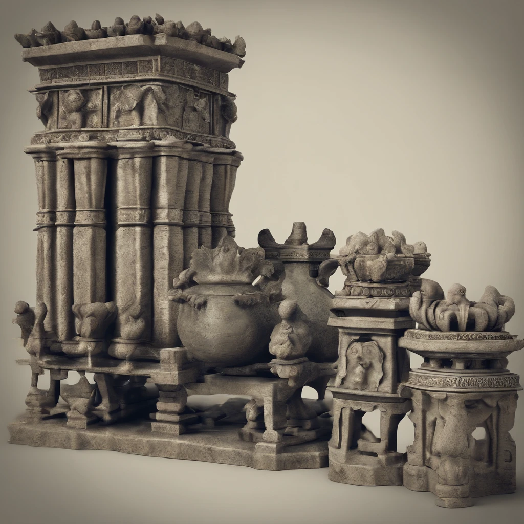 Sketch the intricate details of an Ancient Oriental Jade or other beloved antique object, focusing on its worn edges and timeless charm, capturing the nostalgia and history it holds within its design