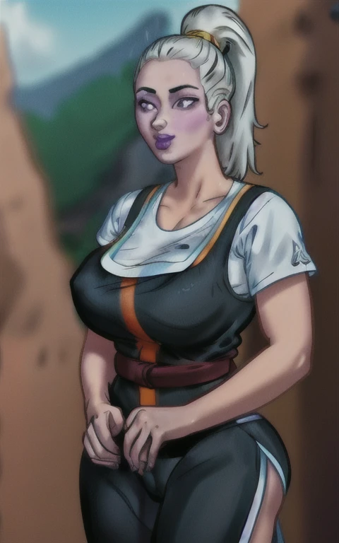 vestir_dragonballSuper_Vados_ownwaifu,
1 garota, pele azul, cabelo branco, Hair pulled back, rabo de cavalo alto, olhos roxos, pele colorida, Estrangeiro, Cabelo longo, very Cabelo longo, batom, inventar, purple lips, seios, large seios, eyelash, joia, unhas roxas,
mangas bufantes, mangas compridas, vestir, mangas julieta, faixa, Saia verde, puffy mangas compridas, gola alta,
((obra de arte)),((melhor qualidade)),(high resolution, absurdos), original, Bokeh, Profundidade_de_campo, scenario, Holofote, Focado, olhando para o espectador, Sozinho, tiro de vaqueiro,