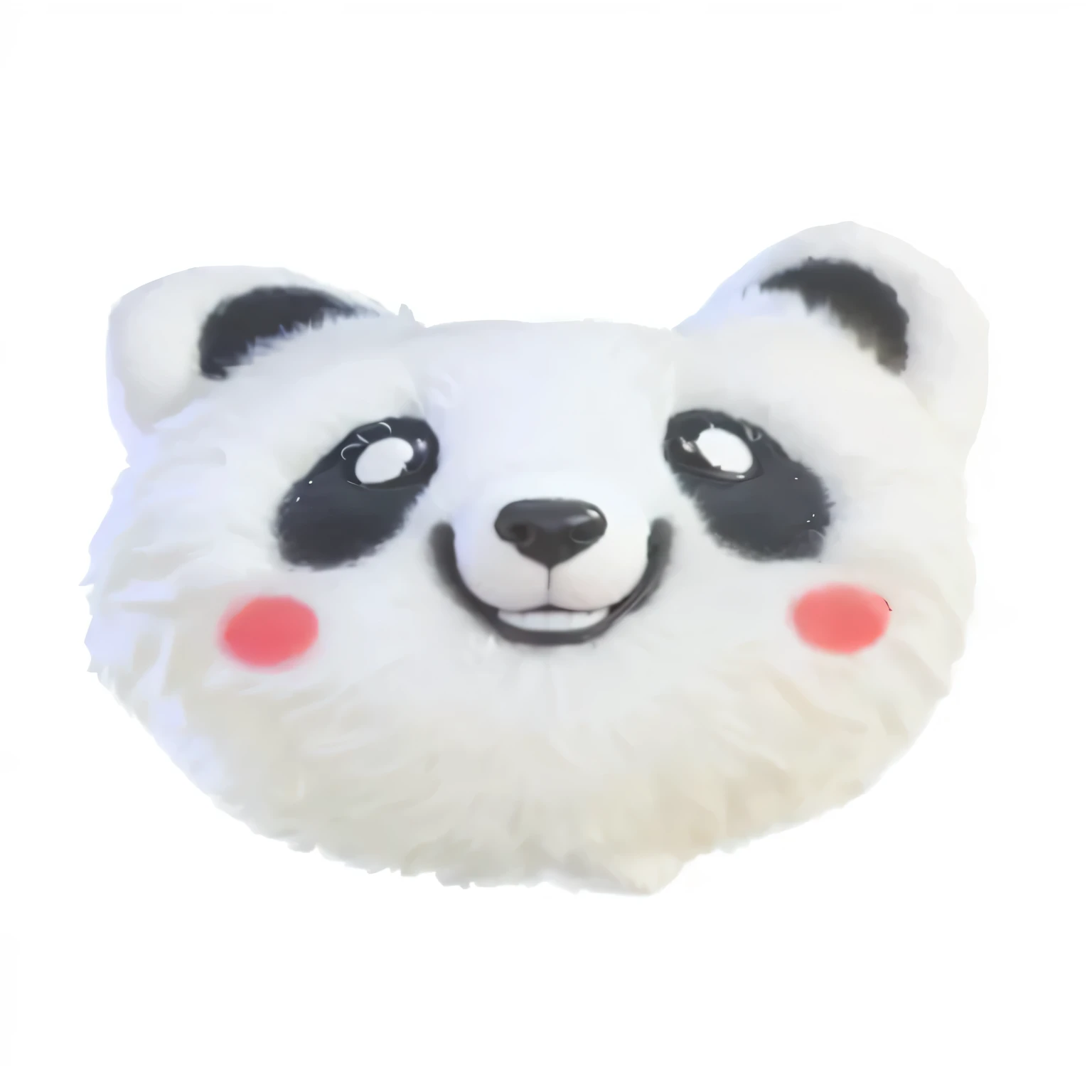 a close up of a panda bear face on a white background, cute panda, panda panda panda, panda, plush toys, Plush Toys, Plush Mascot, Kawaii, Iida Bochi, Cute toys, Plush lips, Plush Toys, 4 8 0 points, 480p, Little cute, Gentle and happy smile, Otsutsuki Momoshiki, 3 6 0 points