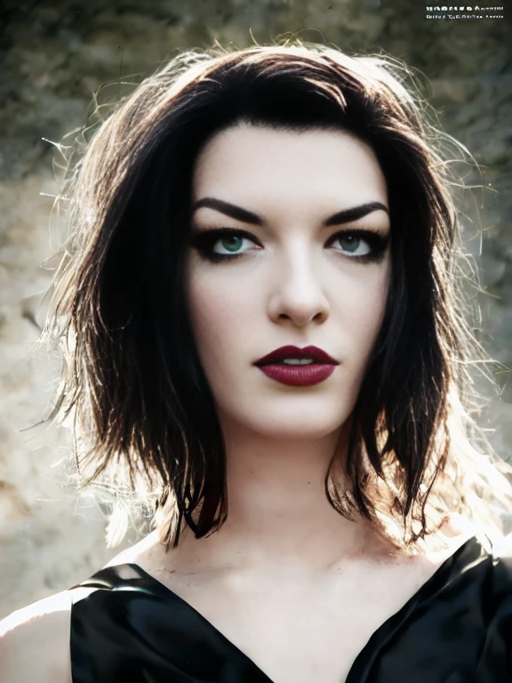 A stunning intricate full color portrait of Stoya as Shelob, wearing a black gown, deep cleavage,, epic character composition, by ilya kuvshinov, alessio albi, nina masic, sharp focus, natural lighting, subsurface scattering, f2, 35mm, film grain, woStoya