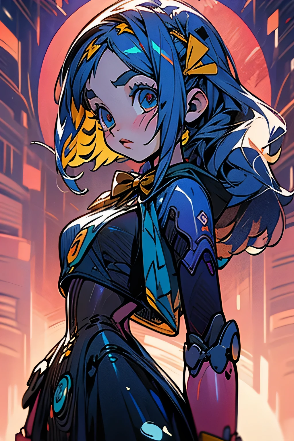 There is a long-haired woman wearing a cyber suit and a bow tie, muchacha coreana, chica anime joven realista, chica anime en la vida real, chica anime con pelo largo, peinado de corte hime blanco, linda cara de anime natural, estilo anime, hermosa chica anime, con cara linda - fina, hermoso retrato animado, hermosa mujer surcoreana