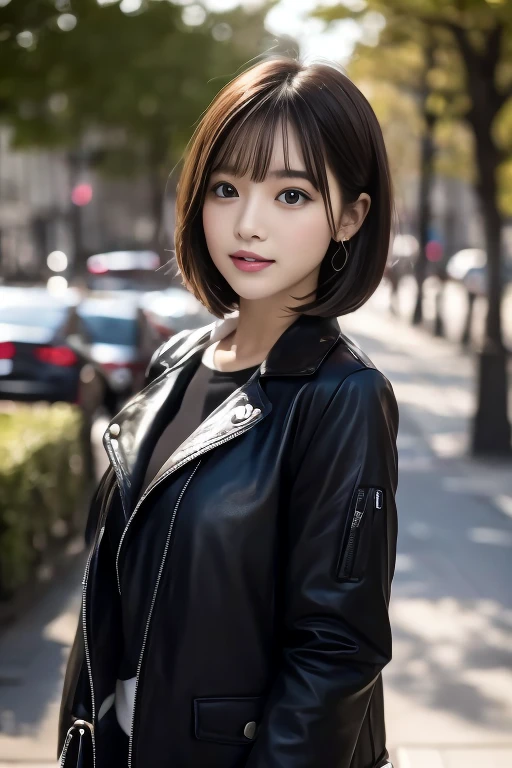 Jacket:1.3, medium bob