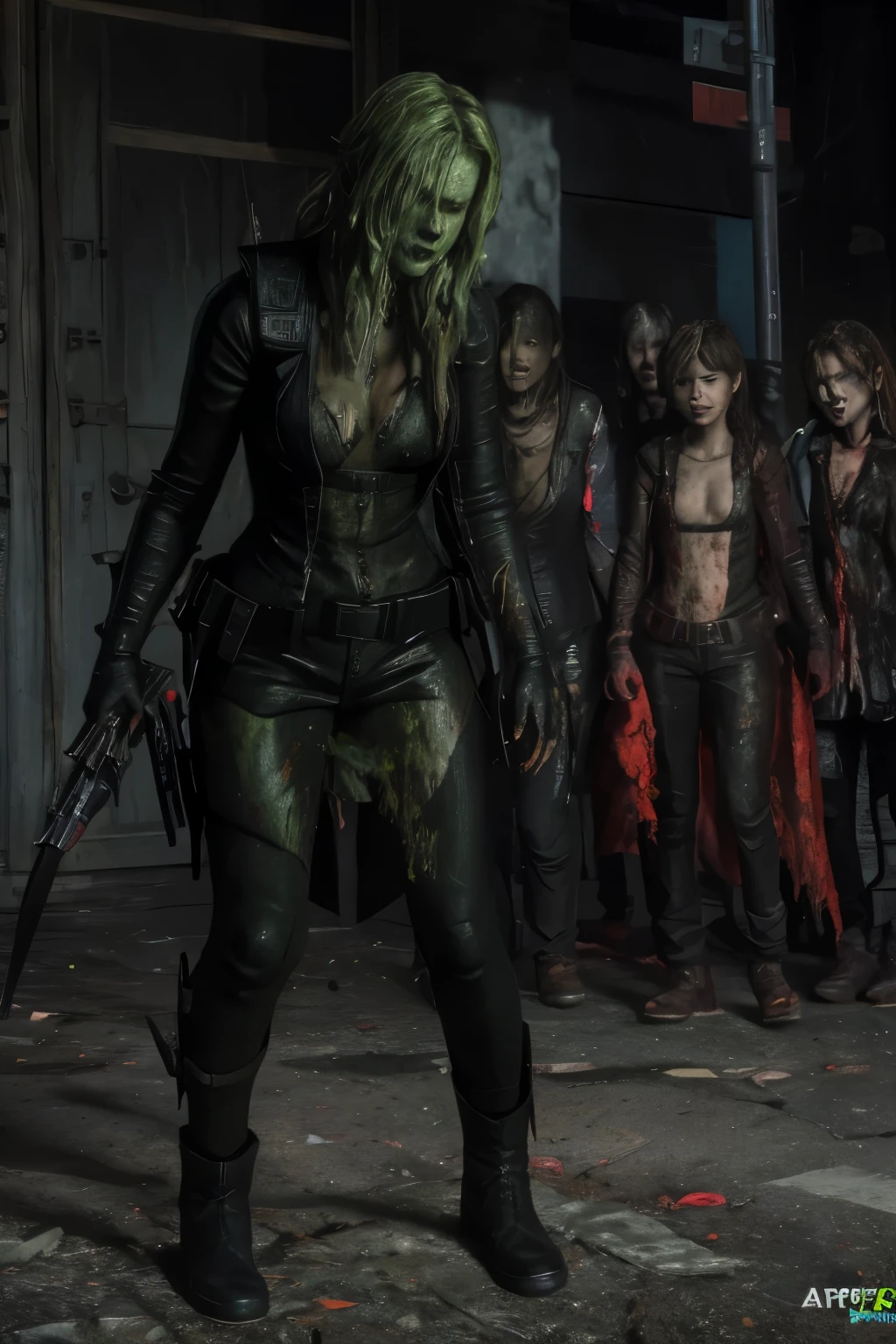 fantasy art 8k,masterpiece
pmmkr2024,best quality, trending on artstation,calm,quiet,Best quality, evil kid gicontrols all the zombies,red bright eyes zombies,apocalypse zombie,running zombies,nice detailed hands,nice detailed face,nice detailed body,perfect art, wearing black-and-red, infected-like tattered robe adorned with zombie markings, face is obscured , (glowing green eyes), ((levitating)), high detail, sharp focus, dramatic, photorealistic painting art ,all people zombies,lurid,necromace,green aura,,full body,parasite,necromorph