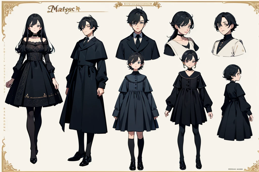 ((Masterpiece, Highest quality)), Detailed face, character sheets, full bodyesbian, Full of details, Multiple poses and expressions, Highly detailed, Depth, Many parts, 1boys , Children all over the body :3,   mitts, Stockings, Black choker, The eye, Star (symbol), pupils in symbol shapes