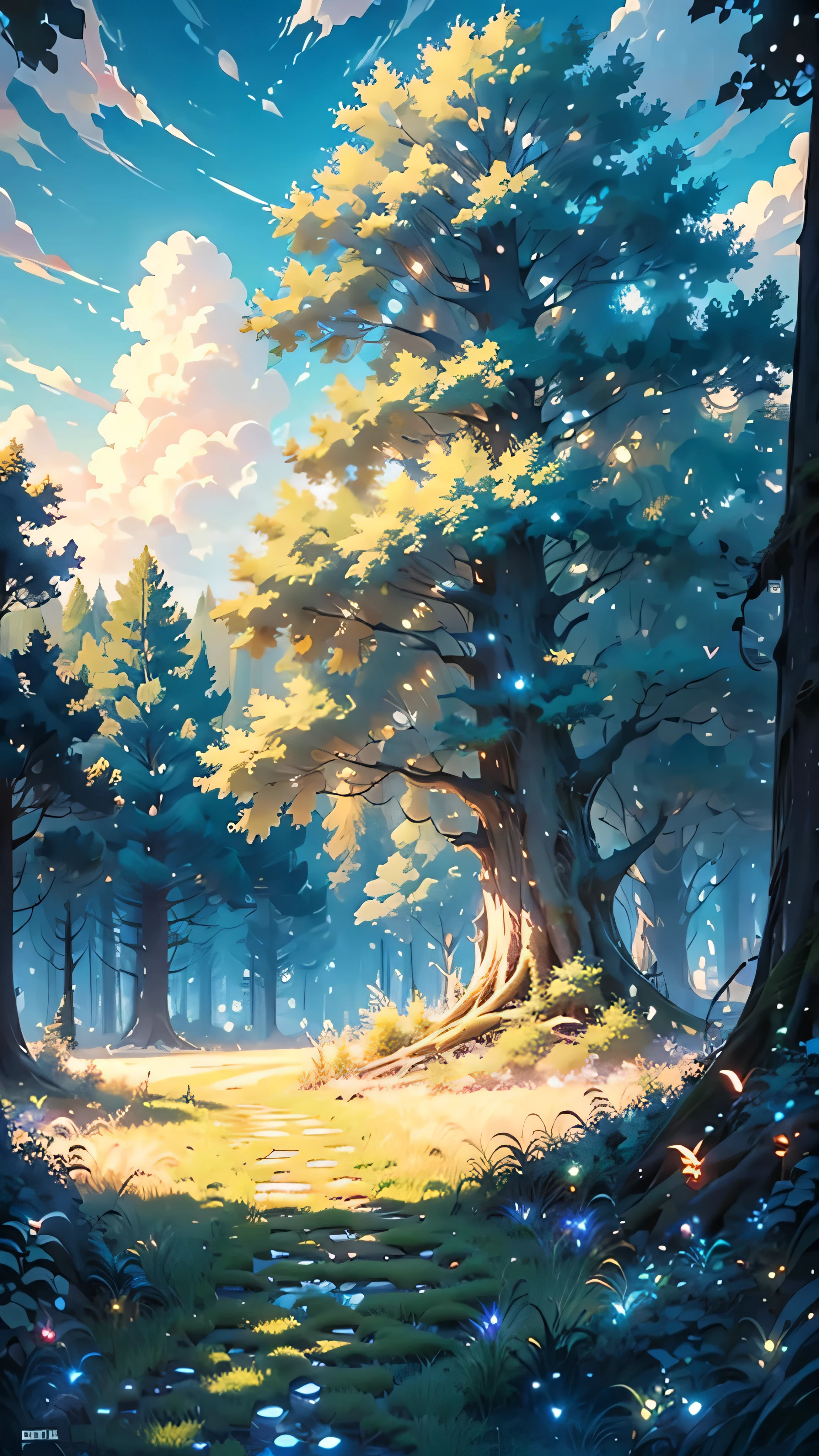 BREAK (masterpiece, best quality:1.2), outdoors, nature, forest, pines, grass, tall grass, detailed grass, plants, day, clouds,