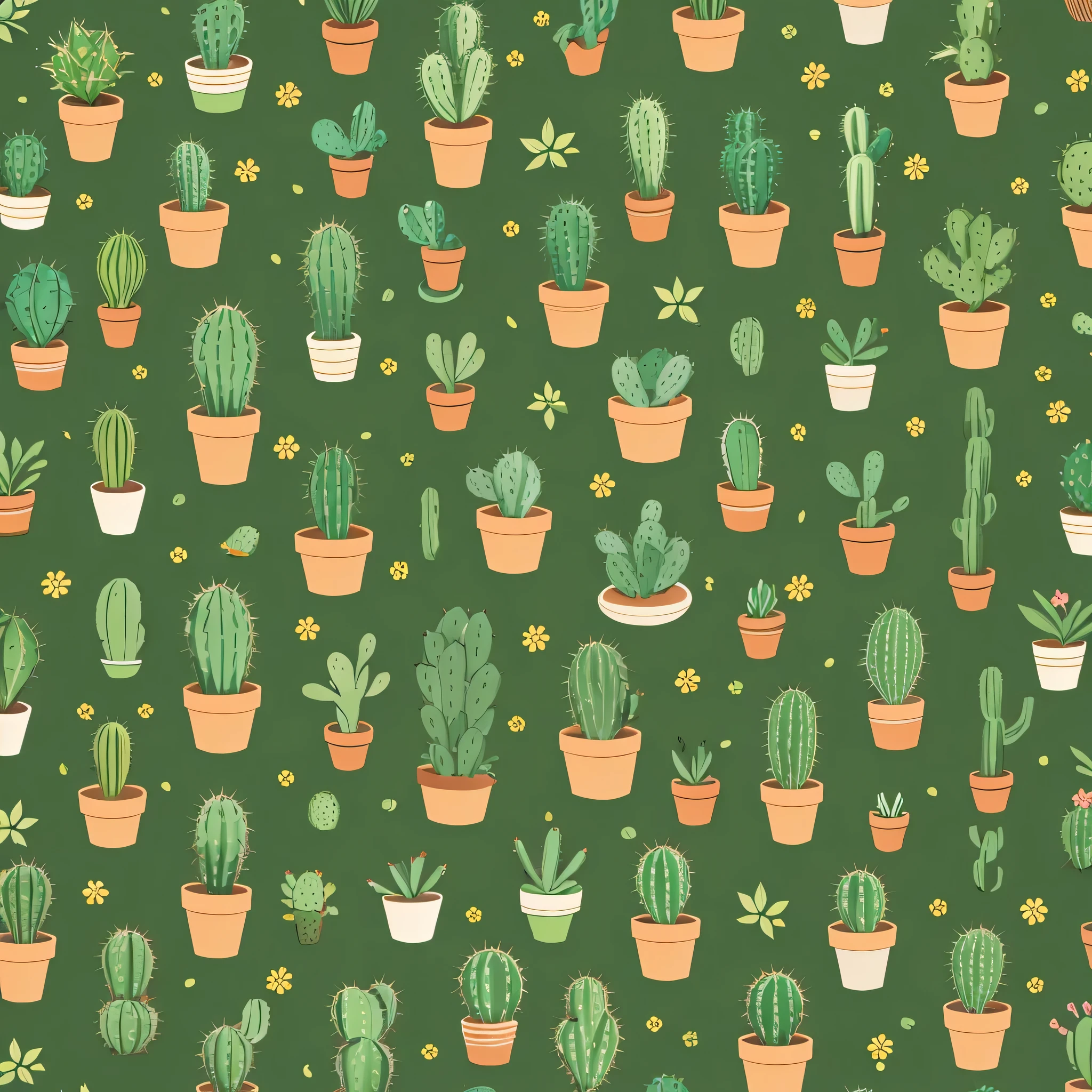Cute cactus mascot character background through