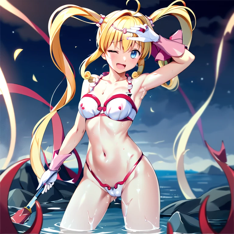 masterpiece, highest quality, High resolution, Hmm., Twin tails, tiara, blue eyes, Long Hair, Ahoge, hair ornaments, Idol, dress, gloves, Cowboy Shot, smile, Open your mouth, Tentacles,Tentacles拘束,Tentacles挿入,Tentacles陵辱,Tentaclesに襲われている,Tentaclesに犯されている,Naughty attack,Ecstasy,Naughty expression,Heroine in Trouble,Energy Drain,Untransform,whole body,Spreading her legs,My clothes are torn,
steam(mist),Wet,Sweat,Climax,Eyes closed,Watery eye,