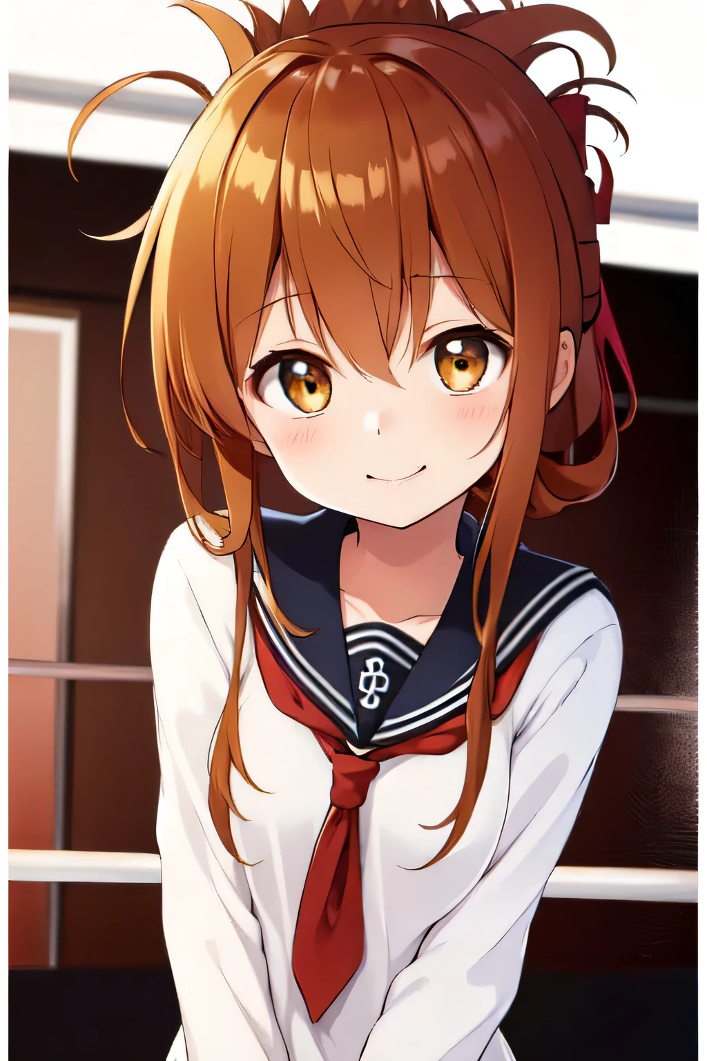 
Tabletop, highest quality, 8k_wallpaper, (beautiful eye), ((cute)), cute, (Lovely), (((Sunny day pro wrestling))),1 girl,,1 ,smile(masterpiece, highest quality:1.2),figure,8k,High resolution,One girl,alone,Upper Body,(Portraiture:1.2),Brown_hair,Folded_ponytail,Brown_eye,serafuku,length_hair,School_uniform,Interested in white bikinis?,Are standing、Facing forward、（The background is professional wrestling）