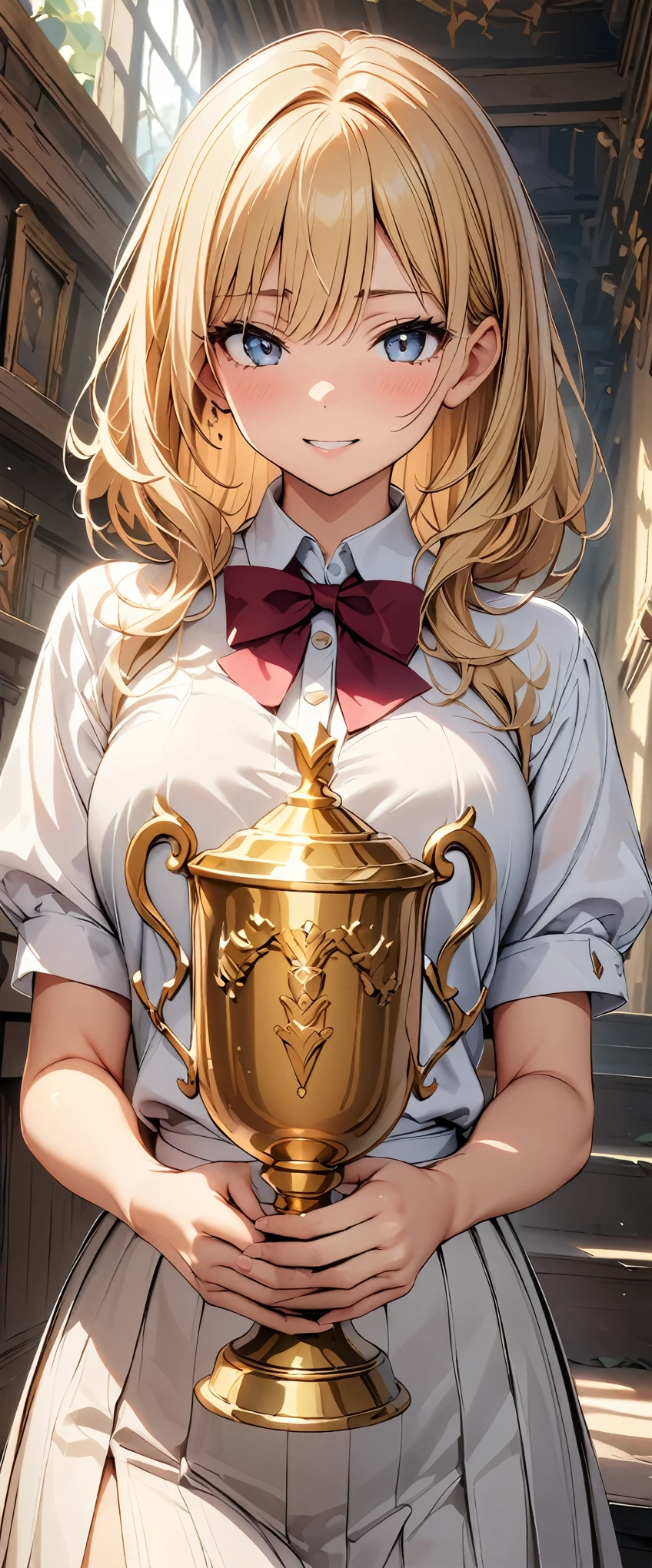 ((Masterpiece, top quality, high resolution)), ((highly detailed CG unified 8K wallpaper)), Golden Trophy, 