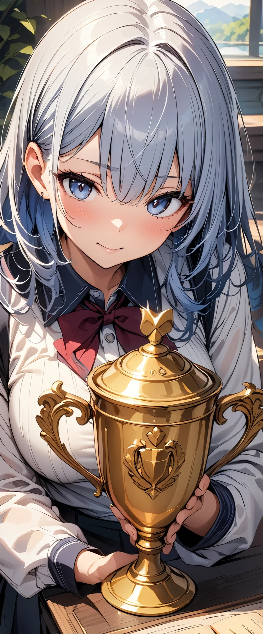 ((Masterpiece, top quality, high resolution)), ((highly detailed CG unified 8K wallpaper)), Golden Trophy,