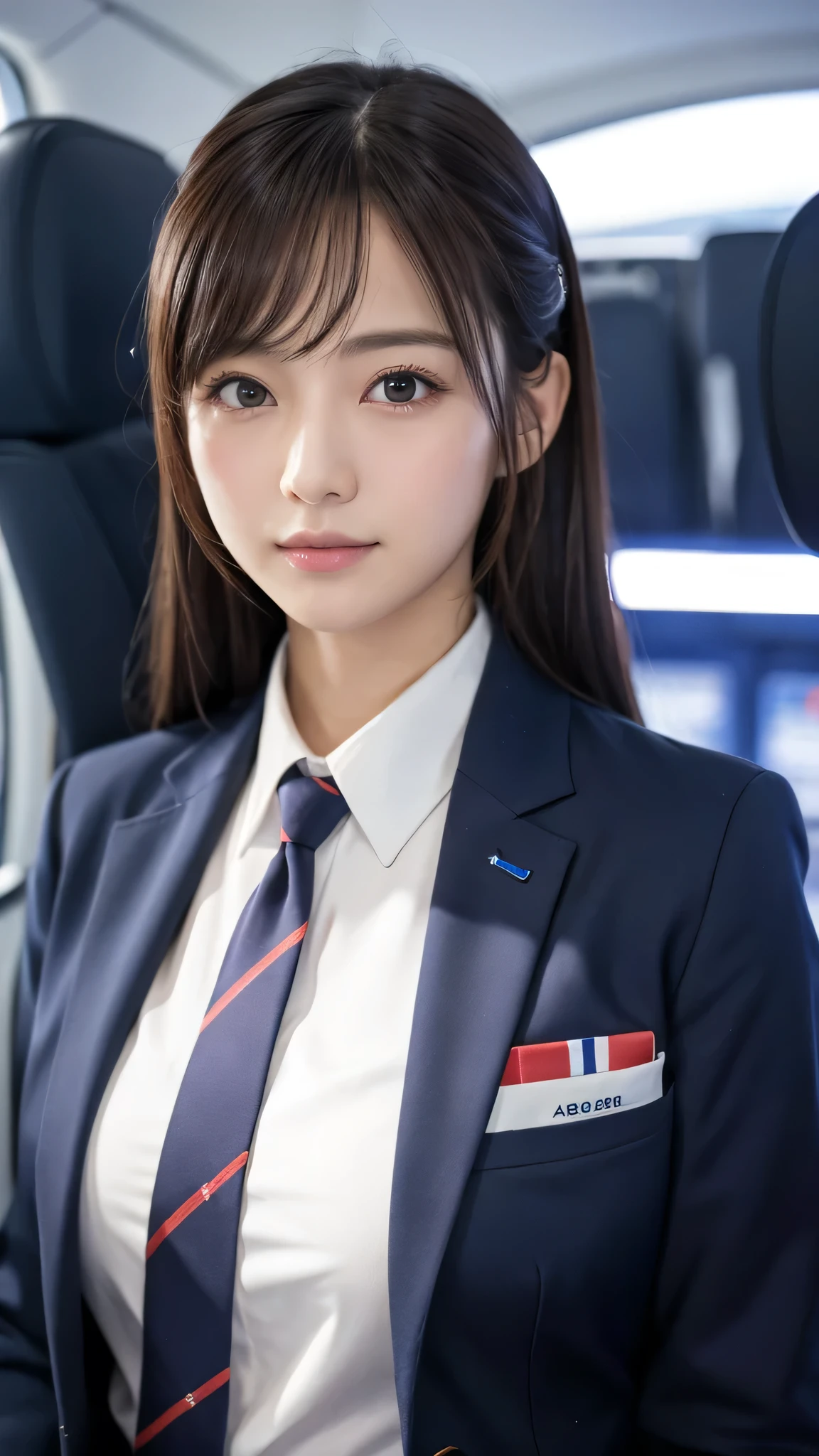 Super detailed, High resolution, Super detaileded, highest quality, wonderful, highest quality,Integrated 8K wallpaper, cinematic lighting, stewardess、20-year-old、Japanese