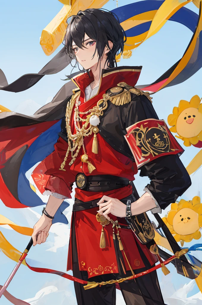 masterpiece,8k,((A man)),prince,prince殿下,Black Hair,Handsome,