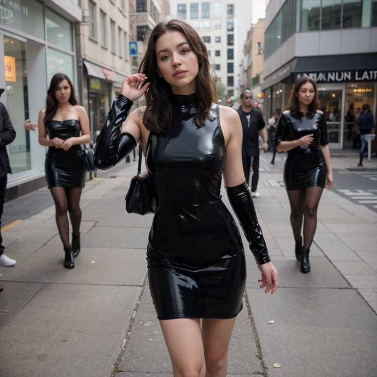 Latex dress in public