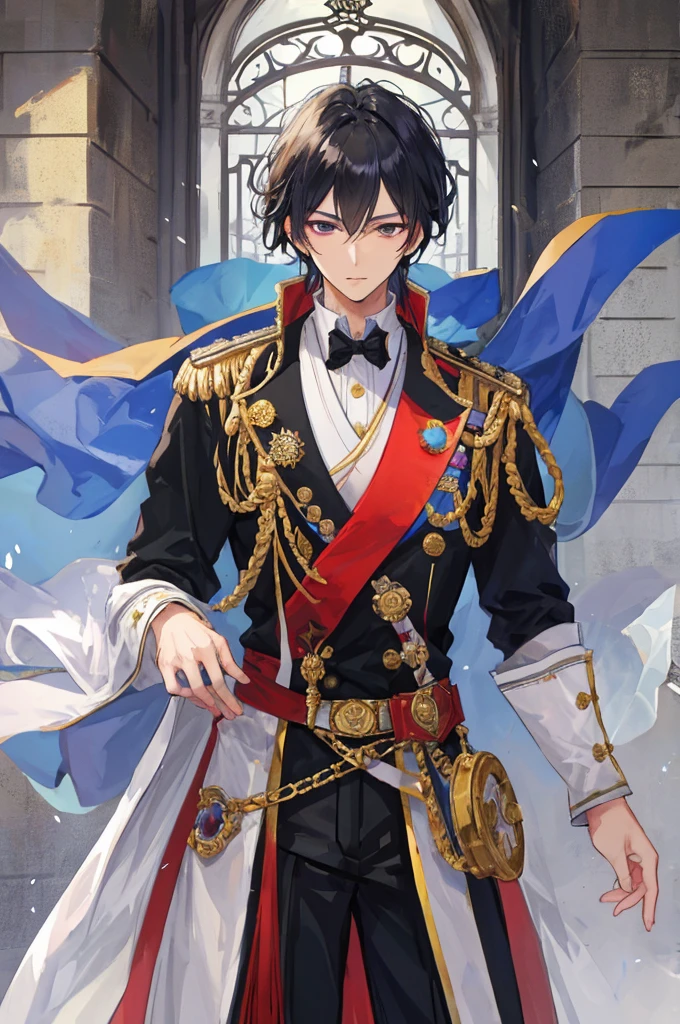 masterpiece,8k,((A man)),prince,prince殿下,Black Hair,Handsome,British style,Faculty,