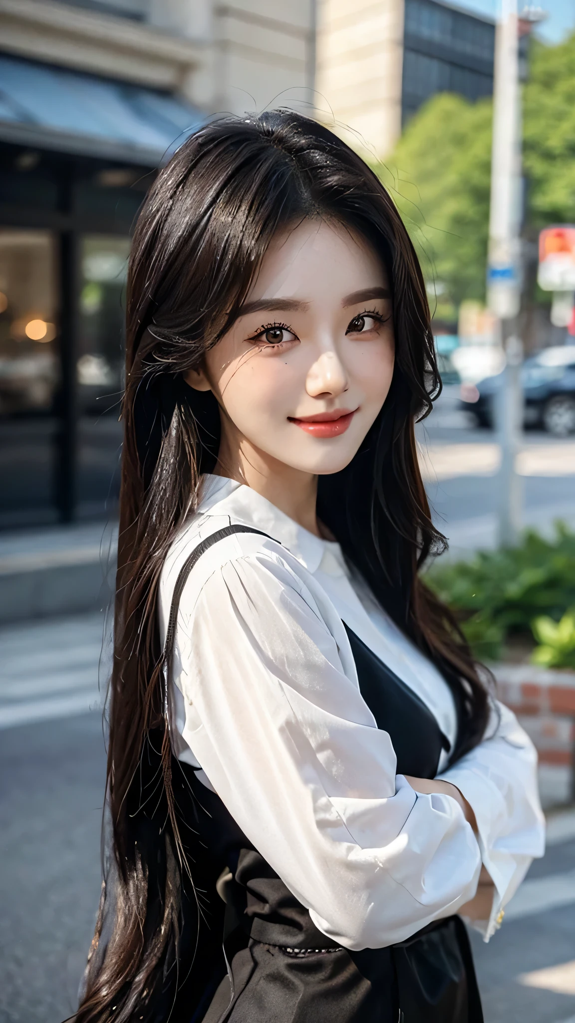 masterpiece、top-quality)、1 beutiful girl、in the villa , ((Wearing black sunglasses )), (Detailed beautiful eyes), ((Detailed skin)) , ((Detailed medium hair)), Walk around the store、((Boyish Brown Medium Hair))、((Smaller face))、((Neutral face))、((Face seen from the side))、((Light brown eyes))、((Korean Girl))、((18year old))、((cool lady))、((A shy smile on his face))、((Korean Makeup))、((elongated and sharp eyes))、((Happy dating))、((boyish))、((Shot from the same height as your face)、on the wvilla), ((CG rendering)), ((Blurred background)), ((16K)), ((Very detailed)), ((wallpaper)), ((depth of field)), ((movie light)), (( Ray tracing)).